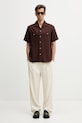 Drôle de Monsieur Chemise a Poches Viscose koszula męska z wiskozą K.SH254.VI029.BN brązowy