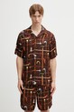 Drôle de Monsieur рубашка мужская из вискозы Cannes коричневый K.SH230.VI033.BN