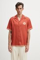 Oblečení Drôle de Monsieur košile pánská Chemise Brodée Danseurs K.SH228.CLY001.BR oranžová