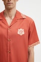 Drôle de Monsieur Chemise Brodée Danseurs koszula z lyocellu męska pomarańczowy K.SH228.CLY001.BR