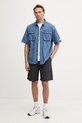 Columbia πουκάμισο ανδρικό με βαμβάκι Acker Rock 2157021 μπλε SS26