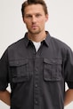 Pánska košeľa s bavlnou Columbia Acker Rock sivá 2157021