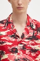 A Bathing Ape koszula Palm Tree Camo Open Collar czerwony 1L30132306