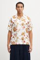 A Bathing Ape koszula z dodatkiem jedwabiu Vacation Pattern Open Collar casual biały 1L30132308