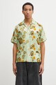 A Bathing Ape koszula z dodatkiem jedwabiu Vacation Pattern Open Collar casual zielony 1L30132308