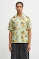A Bathing Ape koszula z dodatkiem jedwabiu Vacation Pattern Open Collar casual zielony 1L30132308
