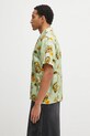 A Bathing Ape koszula z dodatkiem jedwabiu Vacation Pattern Open Collar 1L30132308 zielony SS26