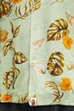 A Bathing Ape koszula z dodatkiem jedwabiu Vacation Pattern Open Collar zielony 1L30132308