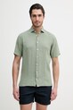 Hackett London koszula lniana regular zielony HM3010633