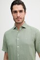 Hackett London koszula lniana zielony HM3010633