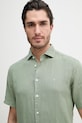 Hackett London koszula lniana zielony HM3010633