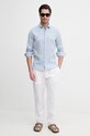 Hackett London cămașă de in HM3010636 albastru SS26
