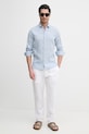 Hackett London cămașă de in HM3010636 albastru SS26