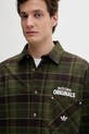 Βαμβακερό πουκάμισο adidas Originals πράσινο KG6451