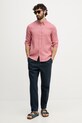 Mos Mosh koszula męska lniana Theo 500970 różowy SS26