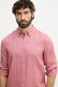 Mos Mosh koszula męska lniana Theo 500970 różowy
