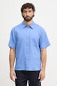 Mos Mosh koszula męska lniana Theo niebieski 509600
