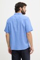 Odzież Mos Mosh koszula męska lniana Theo 509600 niebieski
