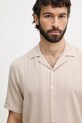 Mos Mosh koszula męska z bawełną Joe beżowy 507380