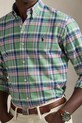 Odzież Polo Ralph Lauren koszula bawełniana CLASSIC OXFORD 710922273007 zielony
