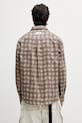 Îmbrăcăminte Axel Arigato Distort Gingham Shirt cămașă din bumbac pentru bărbați A3876003 maro