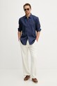 Trussardi koszula męska lniana 5025N000032N granatowy SS26