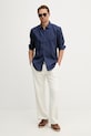 Trussardi koszula męska lniana 5025N000032N granatowy SS26