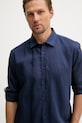 Trussardi koszula męska lniana granatowy 5025N000032N