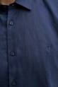 Trussardi koszula męska lniana 5025N000032N granatowy