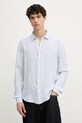 Trussardi koszula męska lniana niebieski 5026N000033N