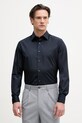 Sisley koszula męska bawełniana granatowy 51C3SQ05B