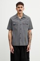 MM6 Maison Margiela koszula bawełniana męska szary SH0DR0008.M35741.855
