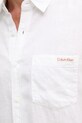 Calvin Klein Jeans риза мъжка с лен LV04RF121G бял
