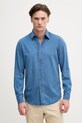 United Colors of Benetton koszula męska z bawełny niebieski 58JKUQ065