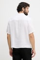 Odjeća United Colors of Benetton košulja za muškarce od lana 5BKUUQ06S bijela