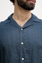 United Colors of Benetton Πουκάμισο ανδρικό λινό 5BKUUQ06S σκούρο μπλε