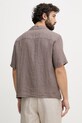 United Colors of Benetton košile pánská lněná 5BKUUQ06S hnědá SS26