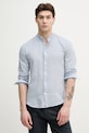 Lindbergh koszula męska z lnem niebieski 30.203344A