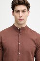 Lindbergh koszula męska lniana brązowy 30.203344A