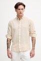 Lindbergh koszula męska z lnem beżowy 30.203492R