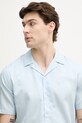 Lindbergh koszula męska z bawełną niebieski 30.222099