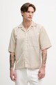 Lindbergh koszula męska z lyocellem beżowy 30.222111