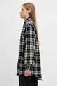 VETEMENTS koszula bawełniana Leather Cross Flannel ME76FS059BW czarny SS26