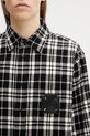 VETEMENTS koszula bawełniana Leather Cross Flannel czarny ME76FS059BW