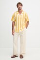Tommy Hilfiger cămașă bărbați din bumbac UM0UM03814 galben SS26
