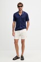 Tommy Hilfiger košeľa pánska z viskózy SUMMER UM0UM03824 tmavomodrá SS26