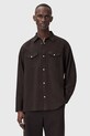 Πουκάμισο AllSaints PICKETT μακρύ καφέ M017SE