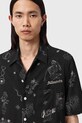 AllSaints camicia con lino TERRA nero M049SE