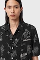 AllSaints camicia con lino TERRA nero M049SE