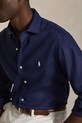 Polo Ralph Lauren рубашка мужская со льном тёмно-синий 710B15596